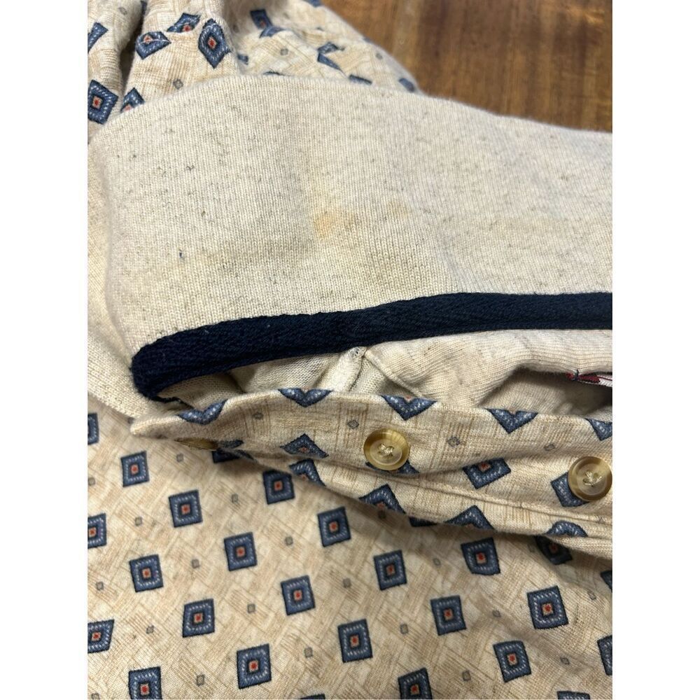 Chaps Ralph Lauren VTG Y2k Polo Shirt Mens Medium Geometric Long Sleeve - Picture 6 of 6